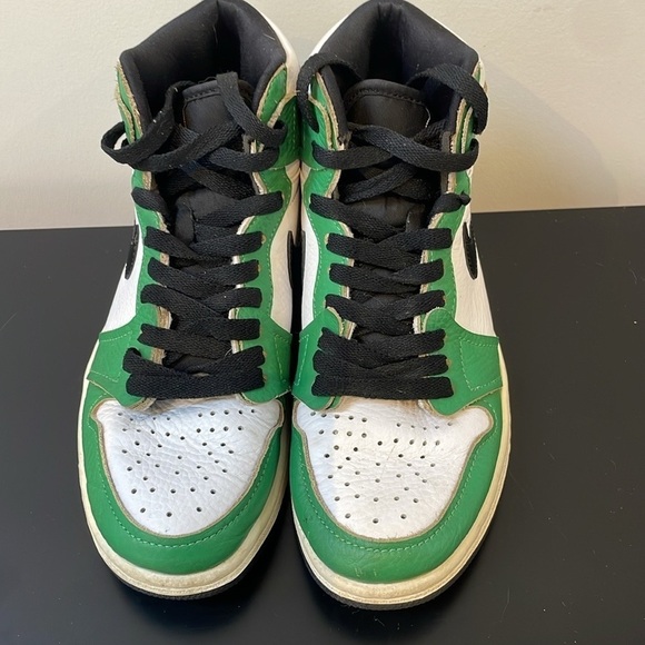 NIKE AIR JORDAN 1 HIGH TOP OG LUCKY GREEN WHITE SHOES SNEAKERS size 9 - Picture 9 of 15